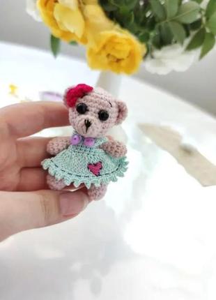 Игрушка брелок "мишка даша". амигуруми. мягкая игрушка