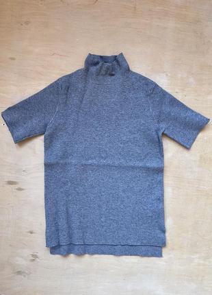 Сірий светр в стилі cos теплий з коротким рукавом футболка zara mango bershka stradivarius xs xxs 34 32