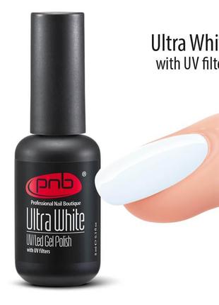 Гель-лак pnb ultra white, 8 ml