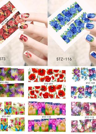 Наклейка водна для дизайну нігтів stz