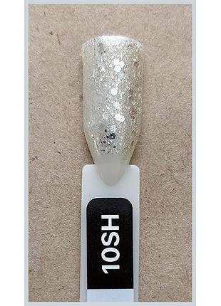 Гель-лак kodi professional 10sh, холодное золото, брокат и глитер