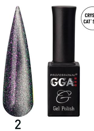 Гель лак з ефектом "crystal cat's eye №2, gga professional
