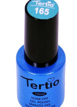 Гель-лак №165 tertio, темно-блакитний з блискітками3 фото