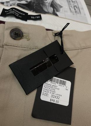 Нові фірмові брюки чіноси club monaco connor slim-fit stretch-cotton twill chinos3 фото