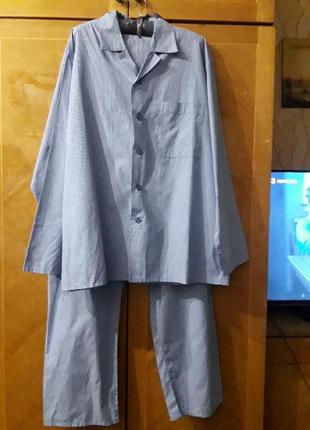 Брендовая мужская пижама, домашний костюм р.l от john lewis 60% хлопок в милку клетку3 фото