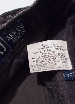 Новые брюки вельветовые шоколад 'eco wash' w31 'armani jeans'
