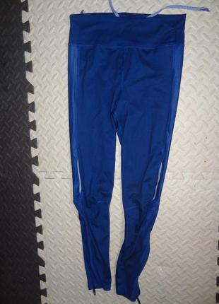 Женские лосины спортивные с завышенной талией темно-синие adidas4 фото