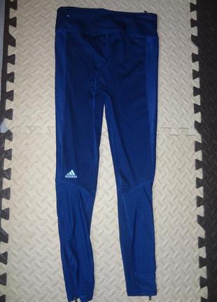 Женские лосины спортивные с завышенной талией темно-синие adidas3 фото