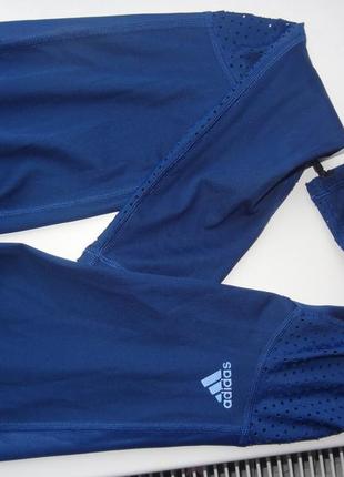 Женские лосины спортивные с завышенной талией темно-синие adidas7 фото