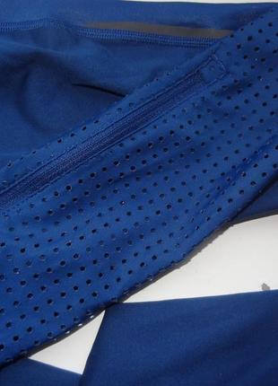 Женские лосины спортивные с завышенной талией темно-синие adidas10 фото