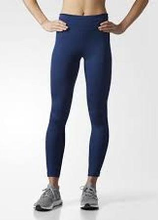 Женские лосины спортивные с завышенной талией темно-синие adidas1 фото