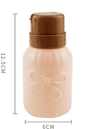 Помпа дозатор для манікюрних рідин, 200 мл, бежева