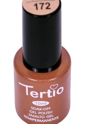Гель-лак №172 tertio, світло-коричневвый з блискітками3 фото