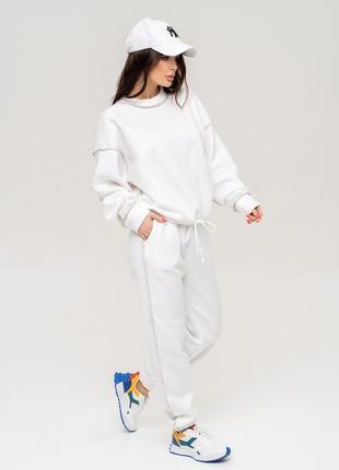 Флисовый костюм, арт 13638, белый
