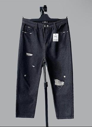 Джинсы mom с высокой посадкой от boohoo blue  #525 состояние: идеальное  размер: 14l