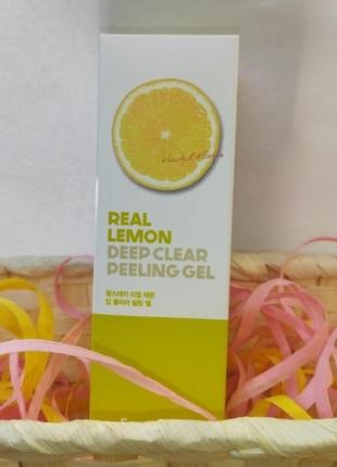 Глибоко очищувальний пілінг-гель для обличчя farmstay real lemon deep clear peeling gel