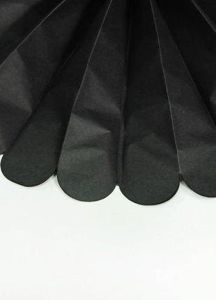 Декор паперові помпони (чорний) 25 см3 фото