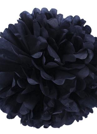 Декор паперові помпони (чорний) 25 см2 фото
