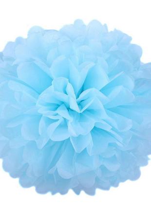 Декор бумажные помпоны (голубой) 40 см