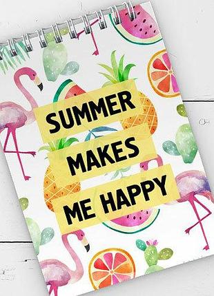 Блокнот на пружине а6 summer makes me happy