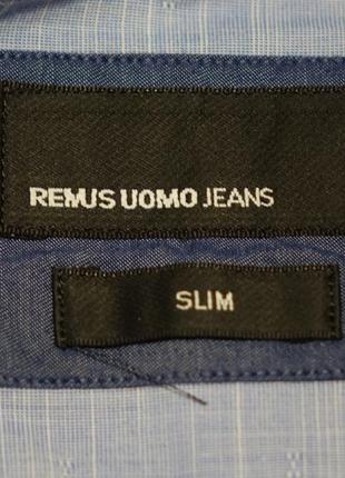 Витончена блакитна приталена сорочка remus uomo jeans ірландія 16 р (m/ l)6 фото