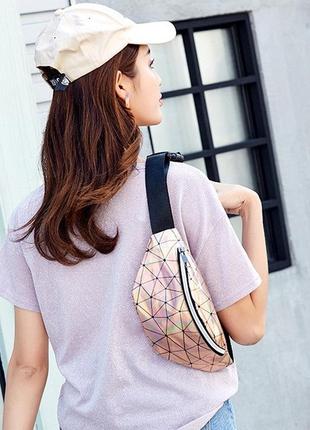 Жіноча модна поясна сумочка, стильна нагрудна сумка бананка для дівчини5 фото