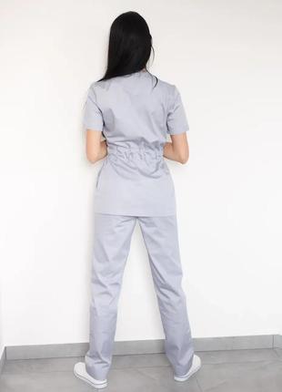 Медичний жіночий костюм (сірий)5 фото