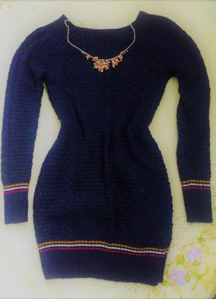 Зимнее теплое вязаное платье свитер туника 1+1=3 при покупке 2-х вещей третья в подарок3 фото
