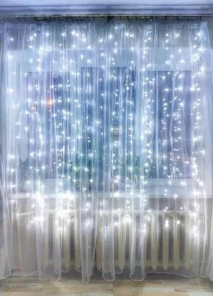 Xmas гірлянда водоспад білий 240 led (прозорий провід, 2.5 * 1.5)