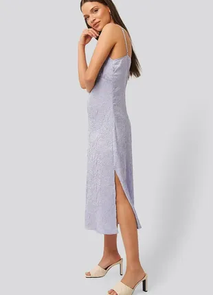 💙💛невероятное лавандовое лиловое сиреневое платье слип миди с разрезом сбоку na-kd4 фото