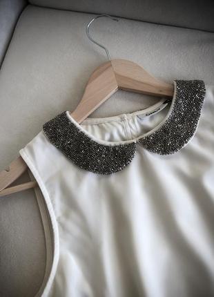 Блузка с воротничком из бисера4 фото
