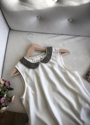Блузка с воротничком из бисера3 фото