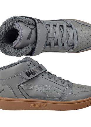 Высокие зимние кроссовки с утеплением puma | rebound mid strap