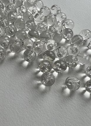 Пуговица блузочная круглый шарик прозрачная с ушком прозрачная  10мм пластик