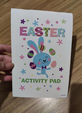 Детская раскраска с играми activity pad easter зайцы кролик животного на английском языке Ausa