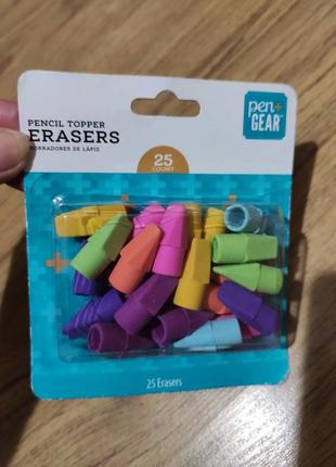 Гумка стирачки erasers на олівці набір 25шт.