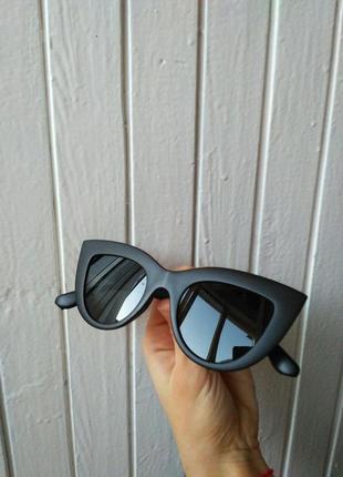 Скидка!новые,стильные,модные,тренд,солнцезащитные очки,зеркальные,ретро,черные лисички4 фото