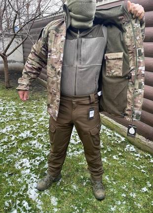 Куртка подовжена тактична військова мультикам soft shell single sword для зсу l7 фото