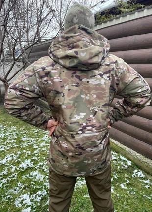 Куртка подовжена тактична військова мультикам soft shell single sword для зсу l6 фото