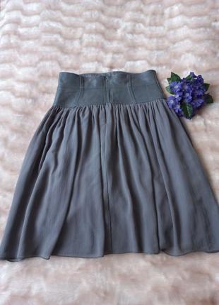 Шелковая юбка с кожаным поясом top shop разм.121 фото