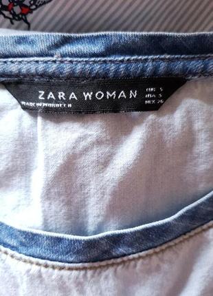 Джинсовая блуза оверсайз хлопок  zara испания5 фото