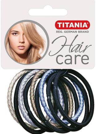 Зажим для волос эластичный, 9 шт., разноцветный, 4 см titania 7867
