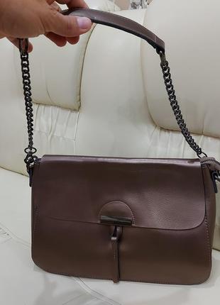 Кожаная бронзовая женская сумка brn957 фото