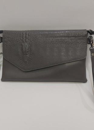 Женская кожаная сумка клатч grn1142 крокодилья выделка5 фото