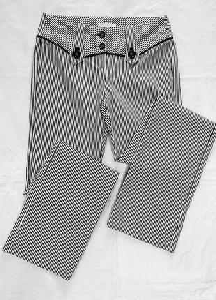 Брюки женские летние в полоску модные прямые классика