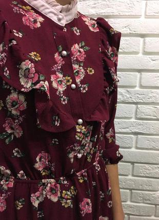 Трендовое винтажное платье в цветочный принт!5 фото