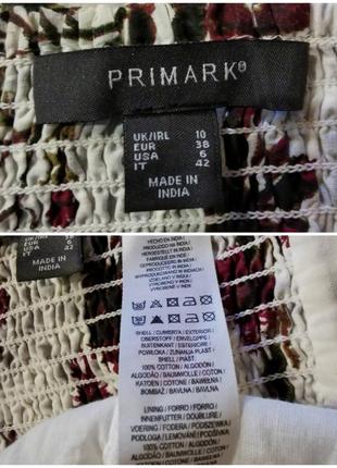 Плаття котон бавовна з рюшами принт квіти міді довге primark літнє10 фото