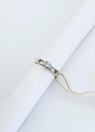 Серебряное родированное кольцо 15.5 размер