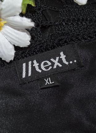 Брендовая черная ажурная блуза с рукавом 3/4 text вискоза4 фото