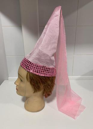 Принцесса средневековая колпак со шлейфом головной убор